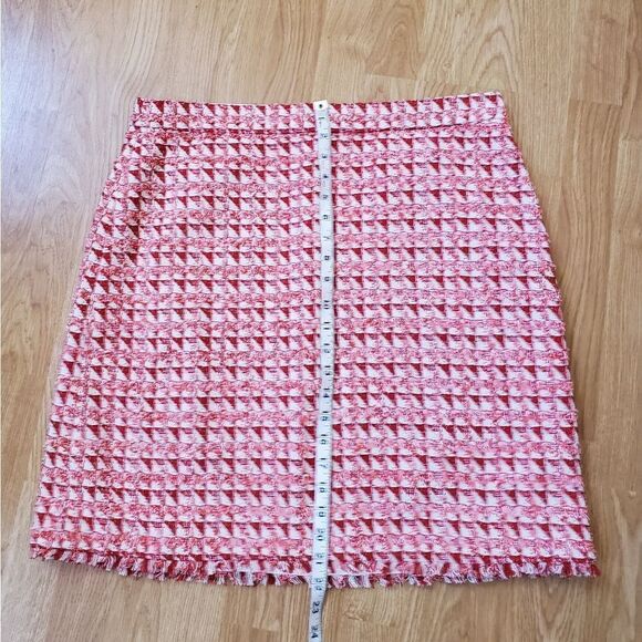 Ann Taylor Fringe Tweed A-Line Skirt - size 14 in Red - Picture 7 of 11
